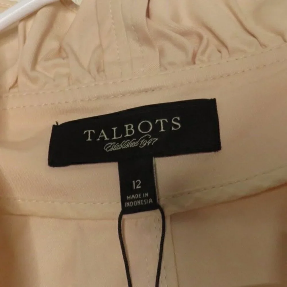 Talbots Peach Open‎ Front Stretch Pockets Ruffles jacket - Picture 3 of 6